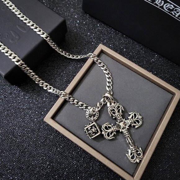 Chrome Hearts Cross Dice Silver Necklace - Picture 3 of 6